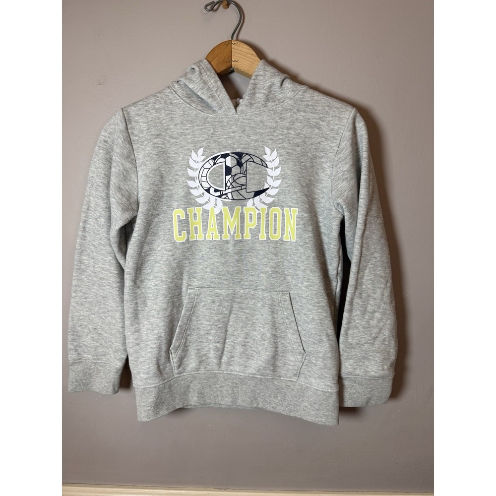 Champion Powerblend Heavyweight Fleece Pullover Hoodie youth Large gray
